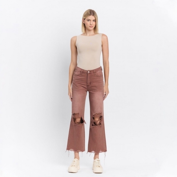 VERVET BY FLYING MONKEY Denim - Vervet Leslie Super High Rise 90s Vintage Crop Flare Jeans 31